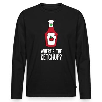 Ketchup - Where's the Ketchup? - Men's Premium Organic Long Sleeve Shirt - black - Front - Nico (187cm)