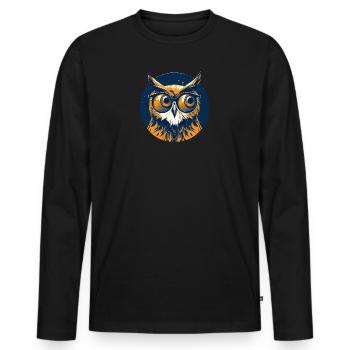 Owl Sunglasses Odd Eagle Owl - Men's Premium Organic Long Sleeve Shirt - black - Front - Nico (187cm)