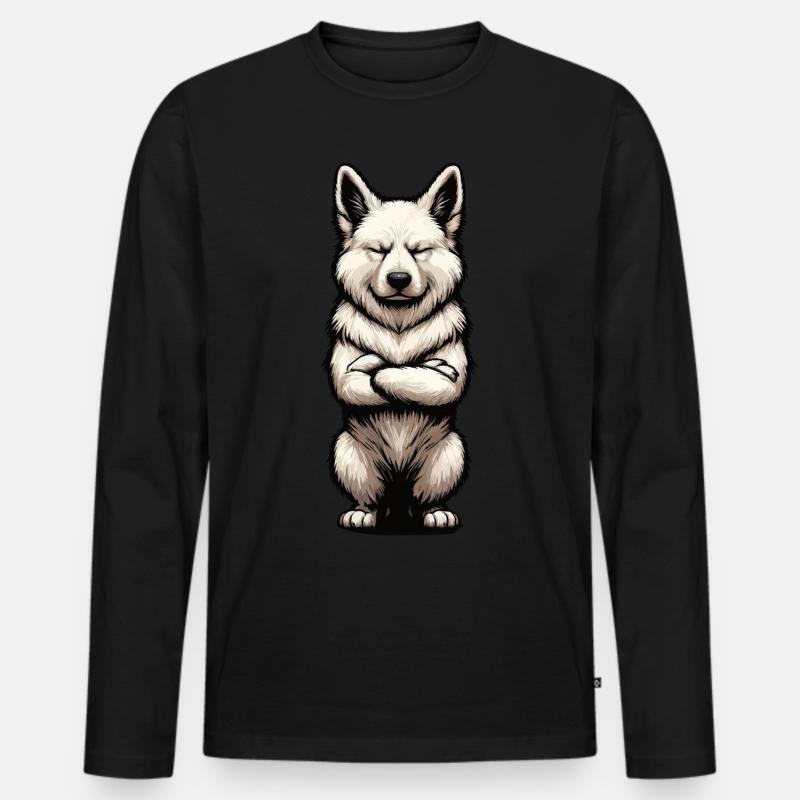 Weißer Schäferhund Schäferhund Schäferhunde - Männer Premium Bio Langarmshirt - Schwarz