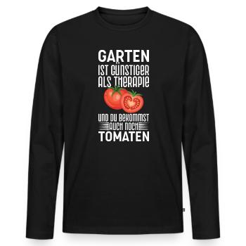 Garten Therapie Tomaten Tomatensorten Gartenfreund - Männer Premium Bio Langarmshirt - Schwarz - Vorne - Nico (187cm)