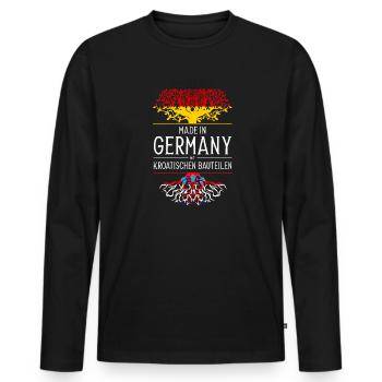 Deutsch Kroatisch Deutscher Geschenk - Männer Premium Bio Langarmshirt - Schwarz - Vorne - Nico (187cm)