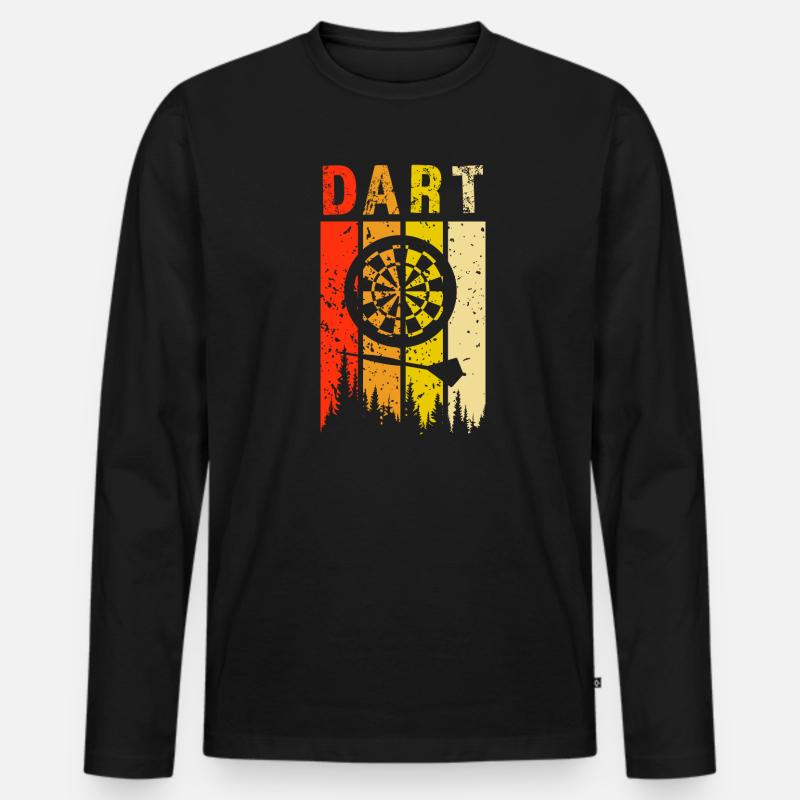 dart retro design dart Geschenk - Männer Premium Bio Langarmshirt - Schwarz