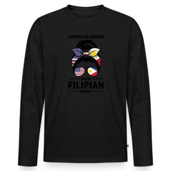 Philippinisch Filipino Philippinisches Geschenk - Männer Premium Bio Langarmshirt - Schwarz - Vorne - Nico (187cm)