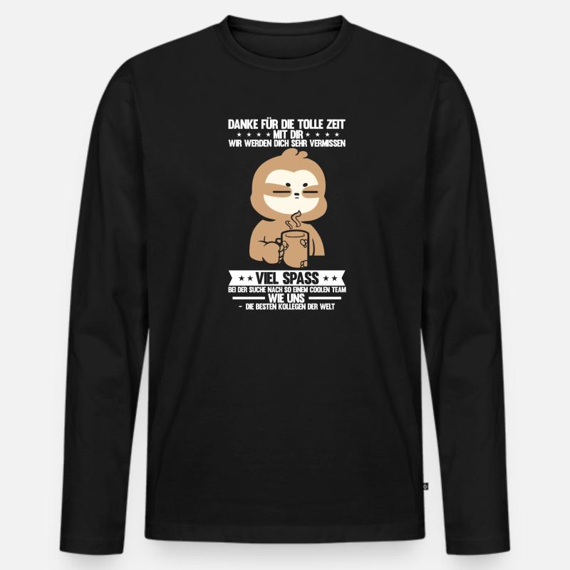 Abschied Kollegin Abschiedsparty Geschenk - Männer Premium Bio Langarmshirt - Schwarz