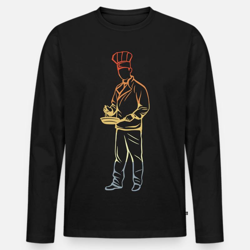 Küchenchef - Männer Premium Bio Langarmshirt - Schwarz