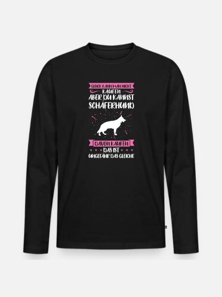 Schäferhund Hund Schäferhunde Geschenk - Männer Premium Bio Langarmshirt - Schwarz