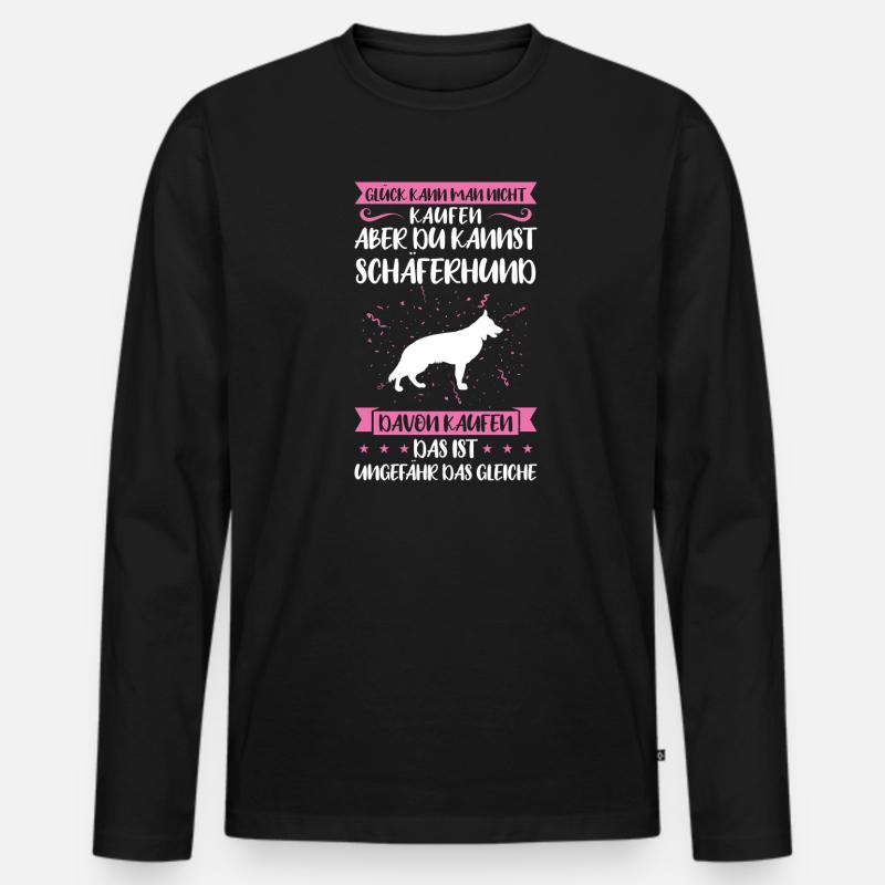 Schäferhund Hund Schäferhunde Geschenk - Männer Premium Bio Langarmshirt - Schwarz