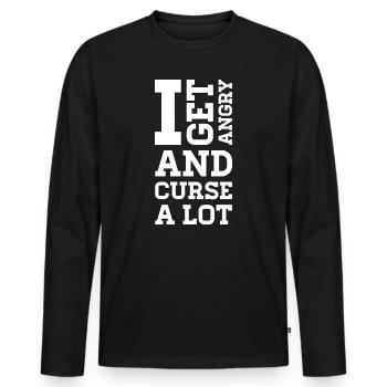 En colère – Déclaration sur la colère, la protestation et les émotions - T-shirt manches longues Premium bio Homme - noir - Devant - Nico (187cm)