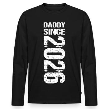 Daddy Since 2026 Papa Vatertag  - Männer Premium Bio Langarmshirt - Schwarz - Vorne - Nico (187cm)
