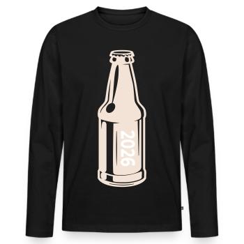 Bier 2026 Bierflasche - Männer Premium Bio Langarmshirt - Schwarz - Vorne - Nico (187cm)