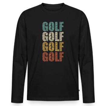 Golf Papa Vater Papa Papa Vintage-Golfer-Geschenk - Männer Premium Bio Langarmshirt - Schwarz - Vorne - Nico (187cm)