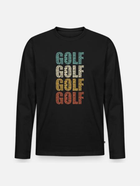 Golf Papa Vater Papa Papa Vintage-Golfer-Geschenk - Männer Premium Bio Langarmshirt - Schwarz