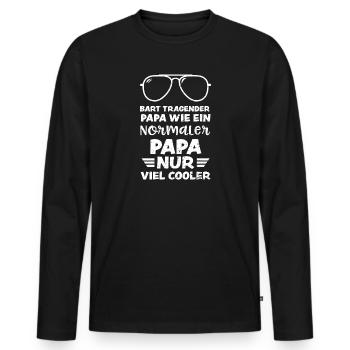 Bart Tragender Papa Wie Ein Norm... - Männer Premium Bio Langarmshirt - Schwarz - Vorne - Nico (187cm)
