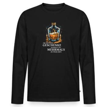 The best gifts can be opened several times - Men's Premium Organic Long Sleeve Shirt - black - Front - Nico (187cm)