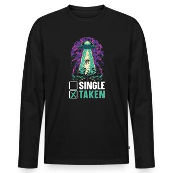Alien Lover Alien Being Ufo - Men's Premium Organic Long Sleeve Shirt - black - Front - Nico (187cm)