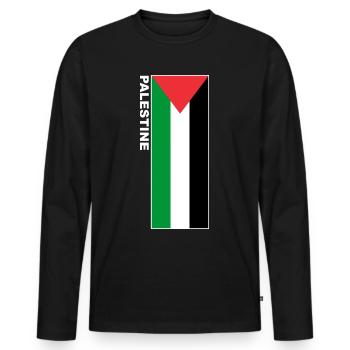 Palestine Drapeau Palestinien T-Shirt - T-shirt manches longues Premium bio Homme - noir - Devant - Nico (187cm)