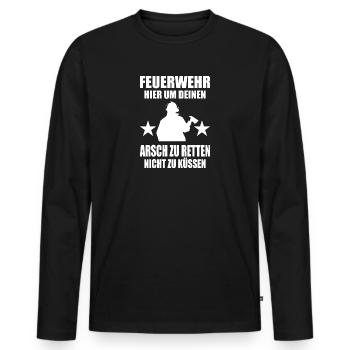 Feuerwehr - Männer Premium Bio Langarmshirt - Schwarz - Vorne - Nico (187cm)