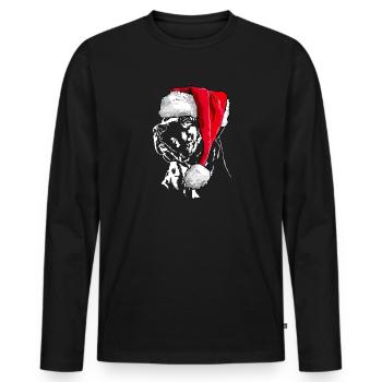 Santa TOSA INU Weihnachten Hund Hunde Wilsigns - Männer Premium Bio Langarmshirt - Schwarz - Vorne - Nico (187cm)