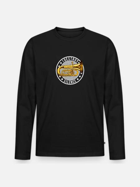 I Destroy Silence Tubist Tubist tuba player - Men's Premium Organic Long Sleeve Shirt - black