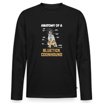 Bluetick Coonhound Gift Funny Saying - Men's Premium Organic Long Sleeve Shirt - black - Front - Nico (187cm)
