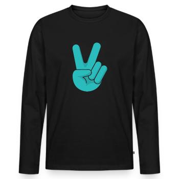 Love Freedom Peace Hope Sign of Hand - Men's Premium Organic Long Sleeve Shirt - black - Front - Nico (187cm)