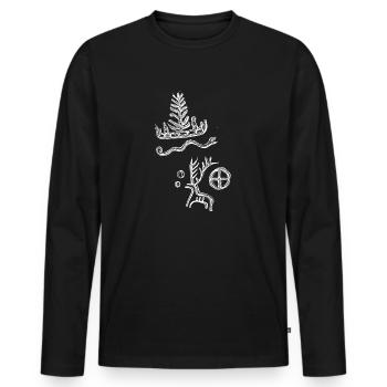 The Great Mystery - Men's Premium Organic Long Sleeve Shirt - black - Front - Nico (187cm)