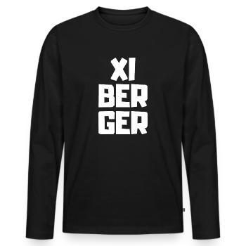 Xiberg, Vorarlberg - Männer Premium Bio Langarmshirt - Schwarz - Vorne - Nico (187cm)