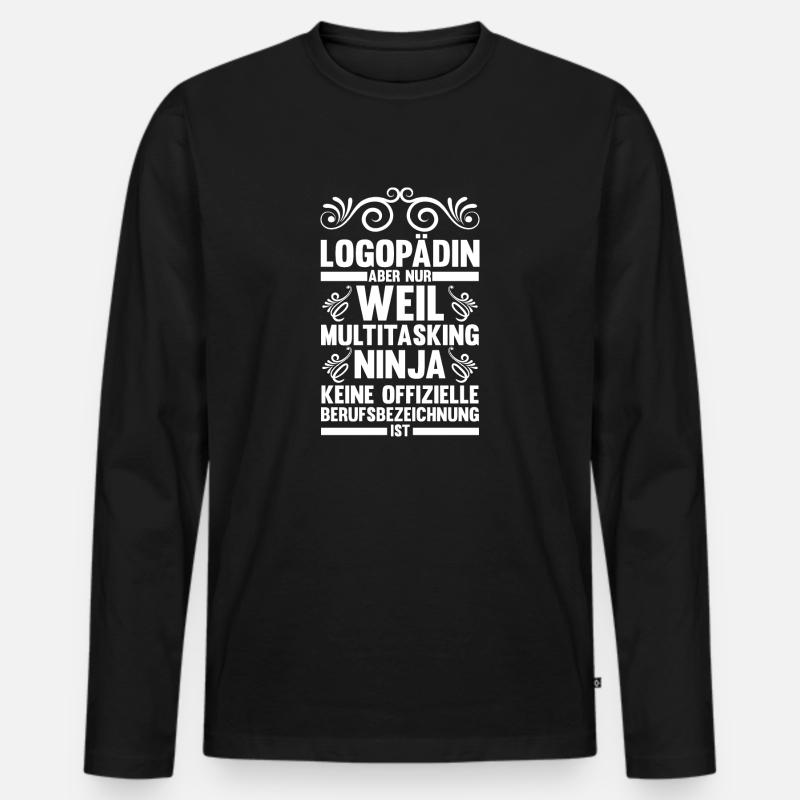Logopädie Logopädin - Männer Premium Bio Langarmshirt - Schwarz