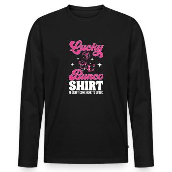 Bunco Dice Game - Men's Premium Organic Long Sleeve Shirt - black - Front - Nico (187cm)