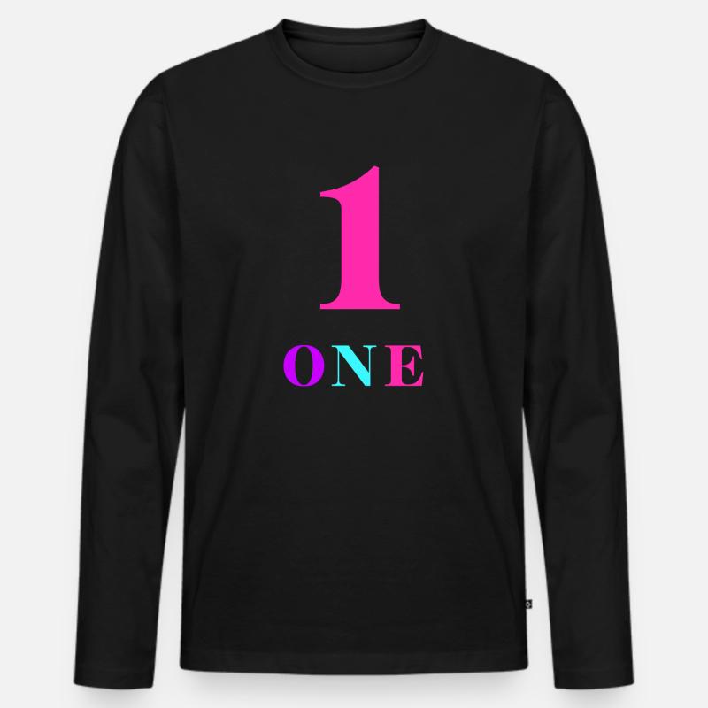 Eins-1-jähriges Jubiläum - Männer Premium Bio Langarmshirt - Schwarz