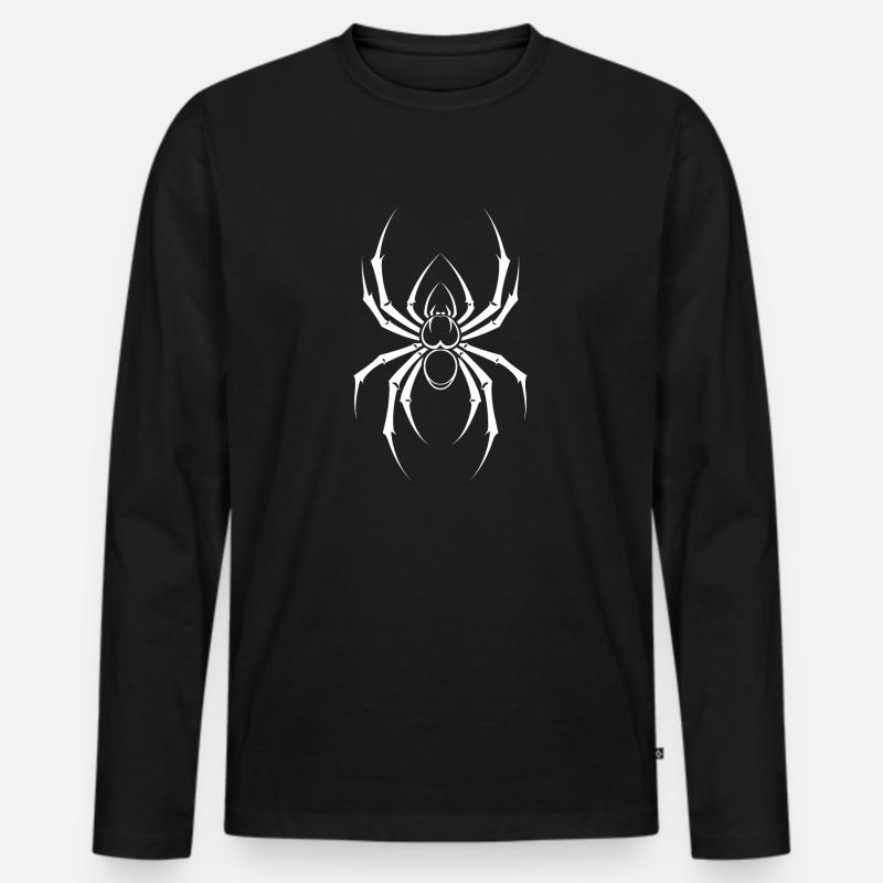 Spinne - Männer Premium Bio Langarmshirt - Schwarz
