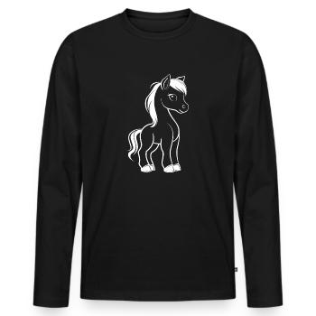 Pony - Men's Premium Organic Long Sleeve Shirt - black - Front - Nico (187cm)