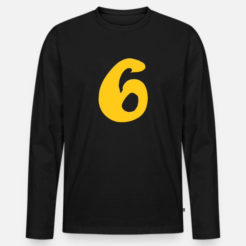 Nummer 6 Handschrift - Männer Premium Bio Langarmshirt - Schwarz