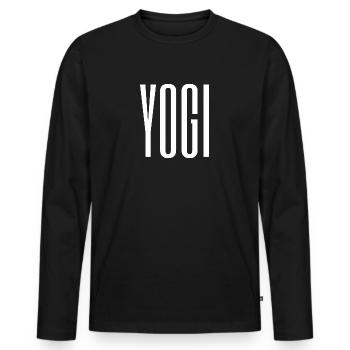 Yogi / Yoga Shirt - Men's Premium Organic Long Sleeve Shirt - black - Front - Nico (187cm)