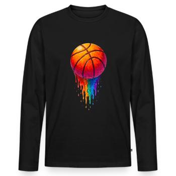 Basketball Basketballspieler Basketballtrainer - Männer Premium Bio Langarmshirt - Schwarz - Vorne - Nico (187cm)