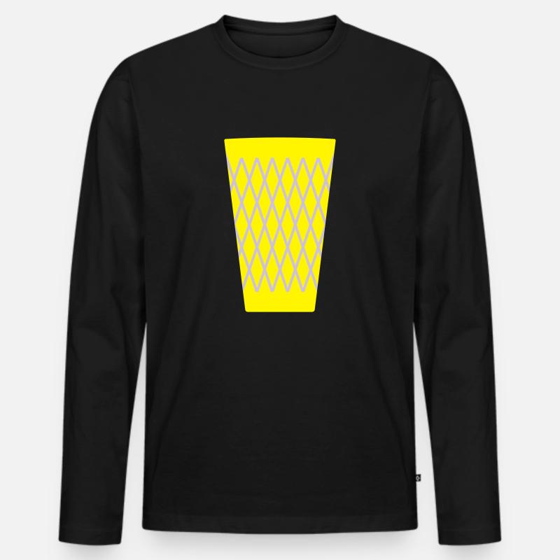 Apfelwein Glas _Geripptes - Männer Premium Bio Langarmshirt - Schwarz