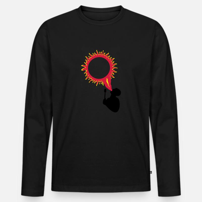 Feuerspucker - Männer Premium Bio Langarmshirt - Schwarz