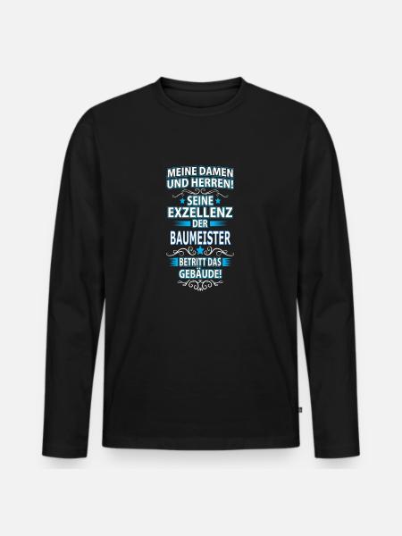 BAUMEISTER - Männer Premium Bio Langarmshirt - Schwarz