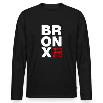 bronx new york - Männer Premium Bio Langarmshirt - Schwarz - Vorne - Nico (187cm)