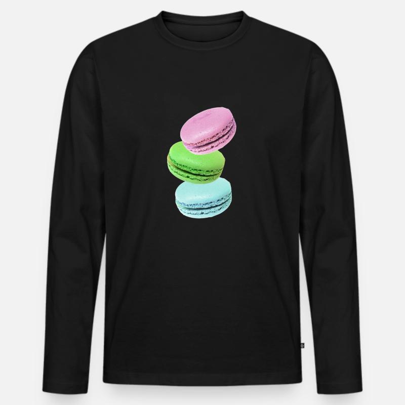Macarons - Männer Premium Bio Langarmshirt - Schwarz