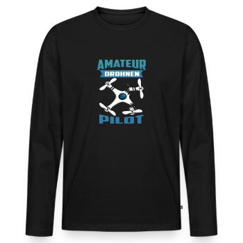 Amateur Pilot schrottet Drohne - Männer Premium Bio Langarmshirt - Schwarz - Vorne - Nico (187cm)