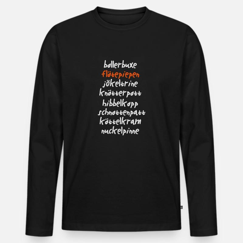 Bollerbuxe - Männer Premium Bio Langarmshirt - Schwarz