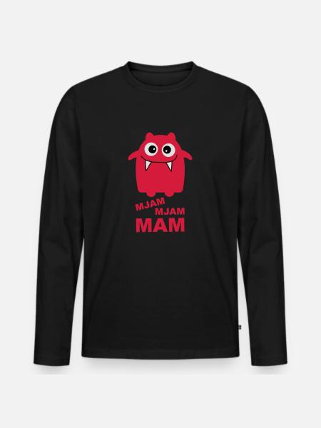 Mjam, Mjam, Mam - Men's Premium Organic Long Sleeve Shirt - black