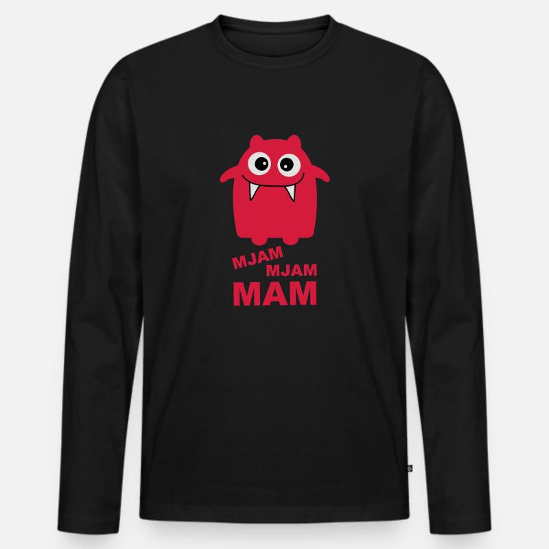 Hunger nach Mama - Männer Premium Bio Langarmshirt - Schwarz