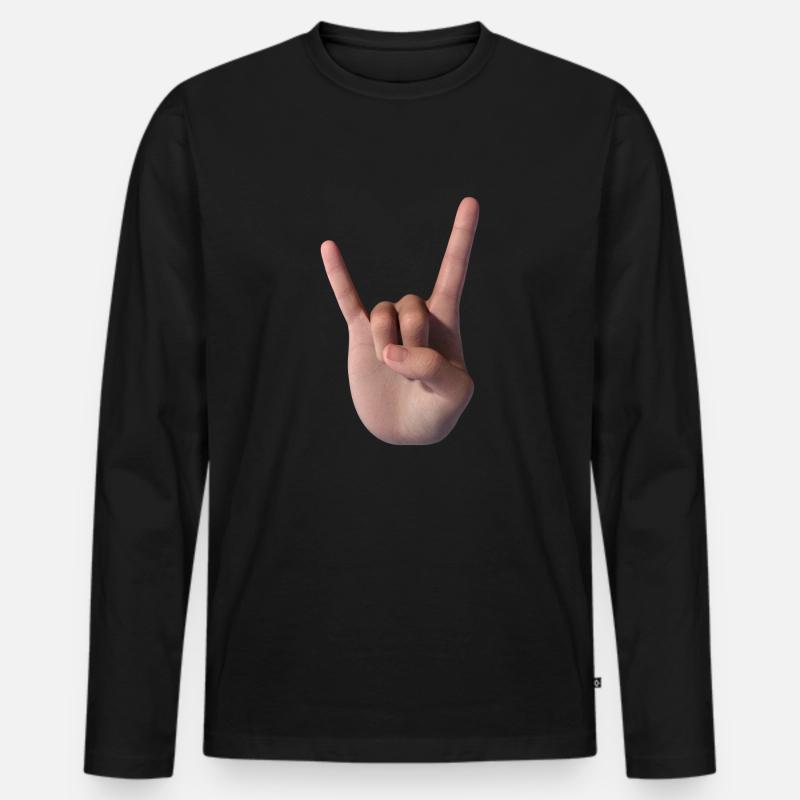 Hupenzeichen (Gesicht) - Männer Premium Bio Langarmshirt - Schwarz