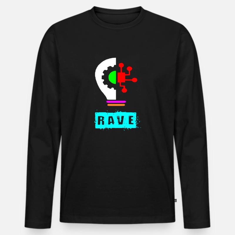 Rave-Glühbirne - Männer Premium Bio Langarmshirt - Schwarz