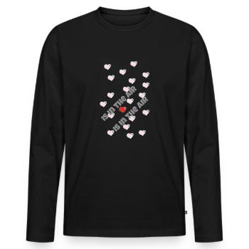 is in the air love - Men's Premium Organic Long Sleeve Shirt - black - Front - Nico (187cm)