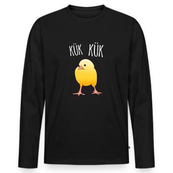 Poussin - T-shirt manches longues Premium bio Homme - noir - Devant - Nico (187cm)
