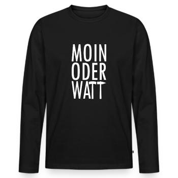 Moin ou Watt Ruhrpott - T-shirt manches longues Premium bio Homme - noir - Devant - Nico (187cm)