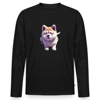 Akita Inu Dog - Akita Inu - Men's Premium Organic Long Sleeve Shirt - black - Front - Nico (187cm)